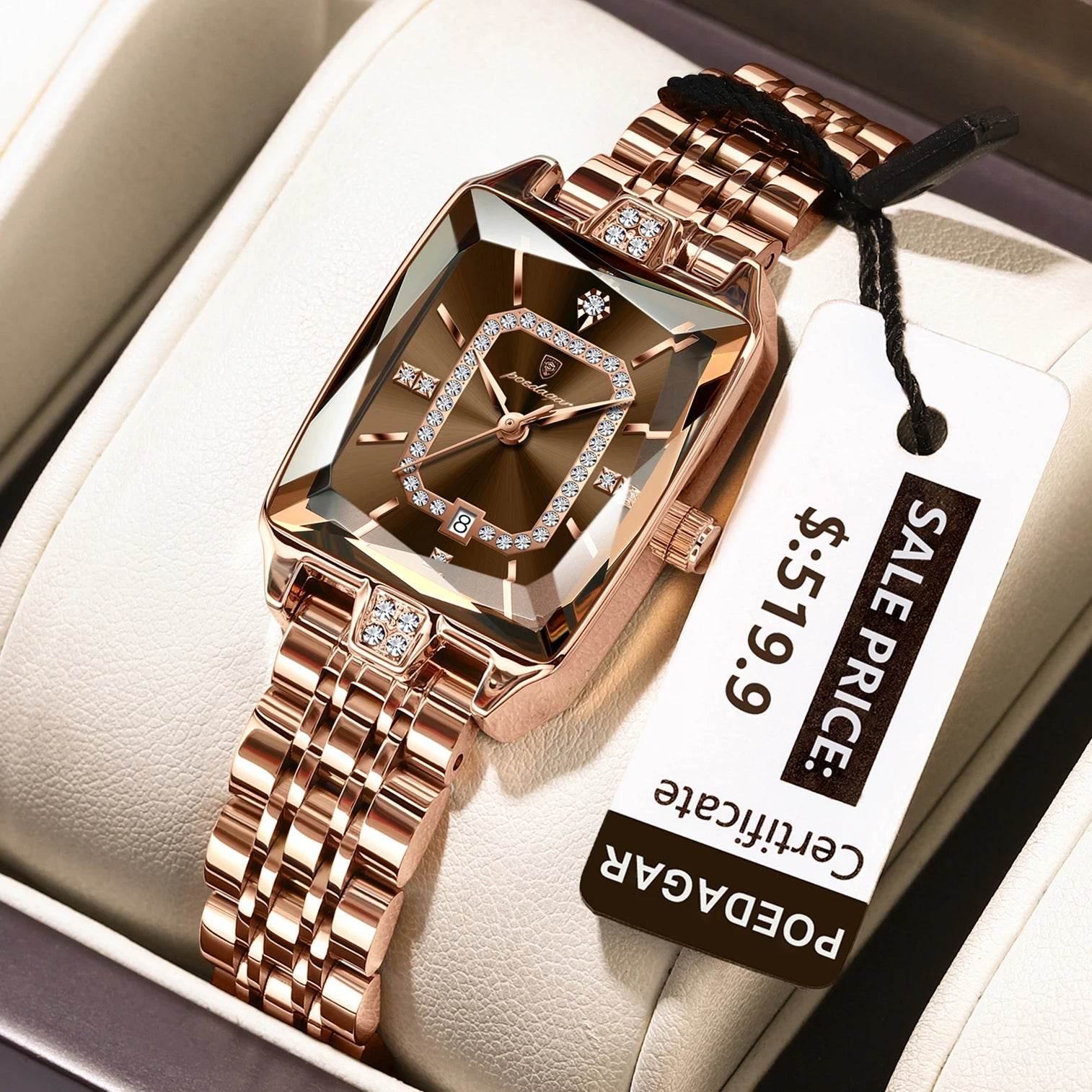 POEDAGAR Luxury Watch For Woman Waterproof Calendar High Quality Ladies Watch Stainless Steel Quartz Women's Watches Elegant+Box - Lux Waches Max
