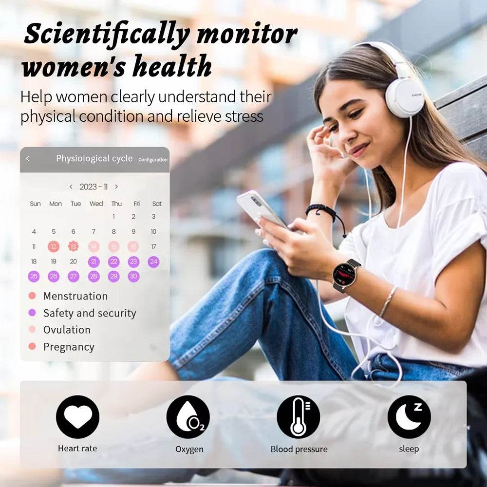 LIGE 2025 Smart Watch Women Bluetooth Sport Men Smartwatch Ladies For Android IOS - Lux Waches Max