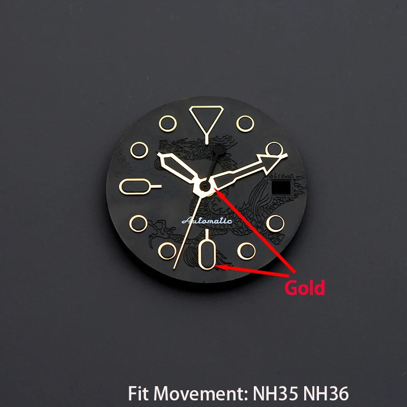 28.5mm Men's Watch Dial Fit SKX007 SKX009 6105 SRPD Tuna Monster Turtle Watch Case Watch For Japan NH35 NH36  7S26